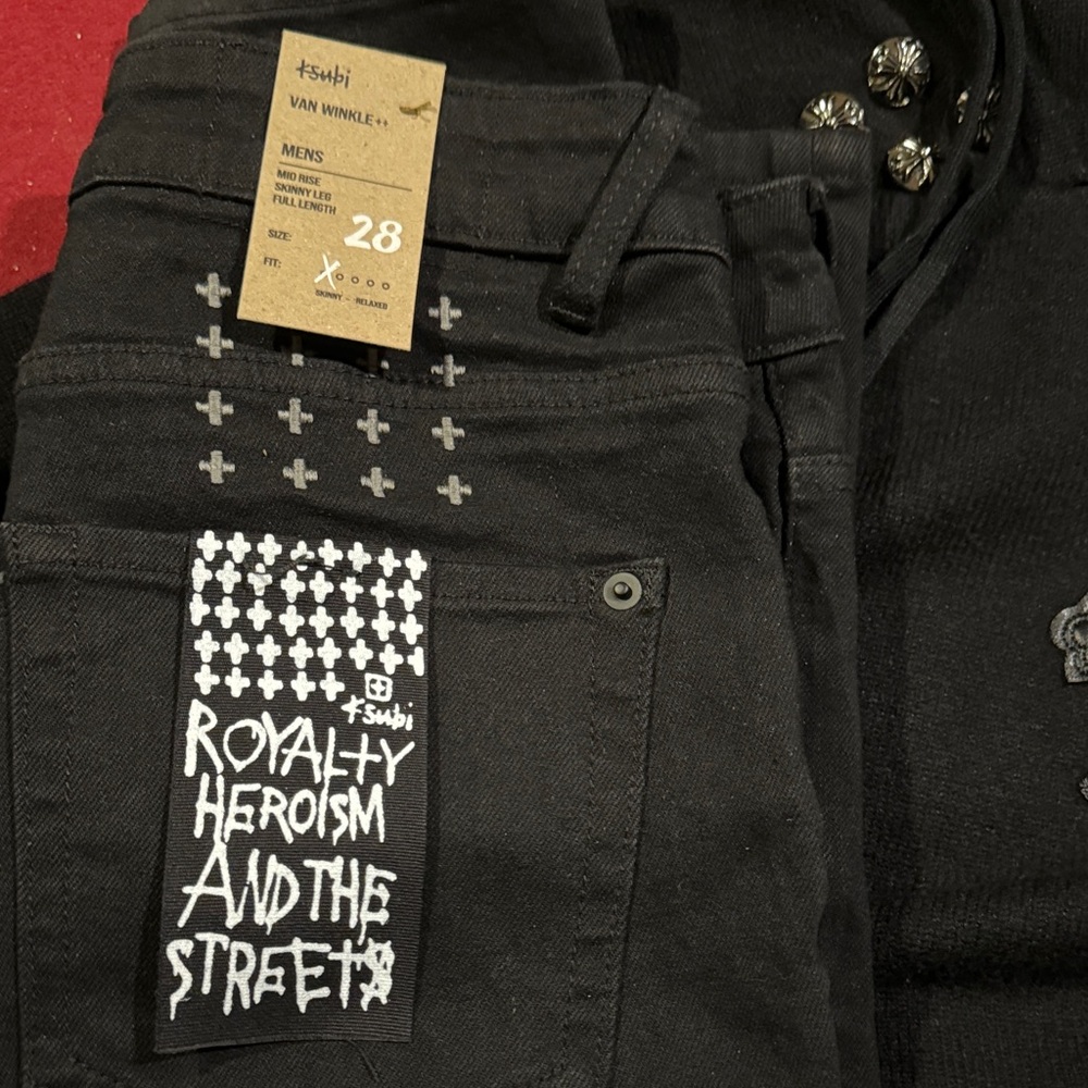 Ksubi Black Denim with Cross Detailing